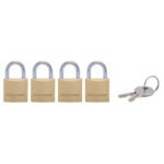 MASTER LOCK CANDADO SOLIDO DE LATON DE 1-9/16" (40 MM) (PAQUETE DE 4)