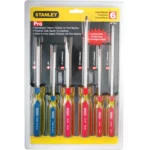 STANLEY JUEGO DE 6 DESTORNILLADORES ESTRIA/PLANO