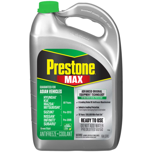PRESTONE MAX ANTICONGELANTE + REFRIGERANTE (VERDE) PARA VEHICULOS ASIATICOS 1GL